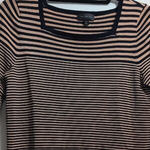 The Limited Navy and Tan Striped Sweater